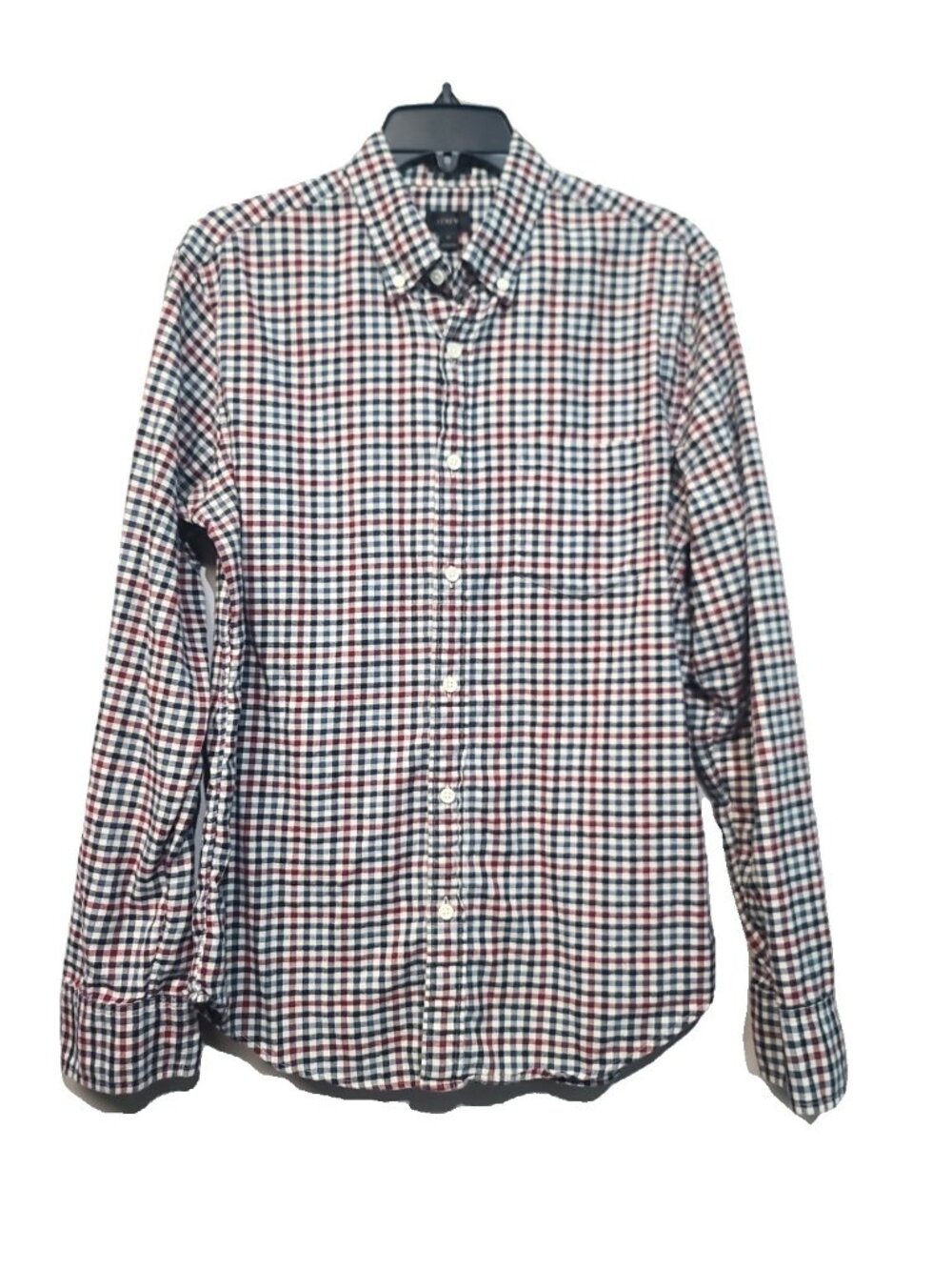J. Crew Casual Button-Down Shirt Size M Black Red Slim